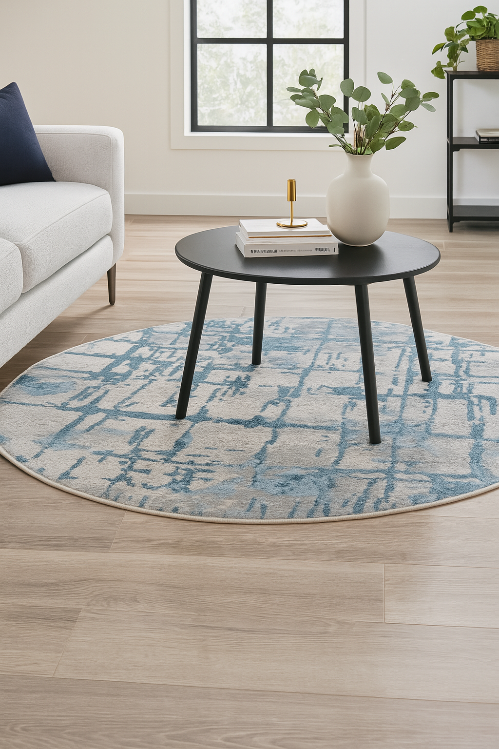 Urban Grid Round Rug