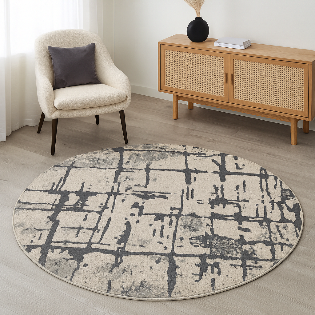 Urban Grid Round Rug